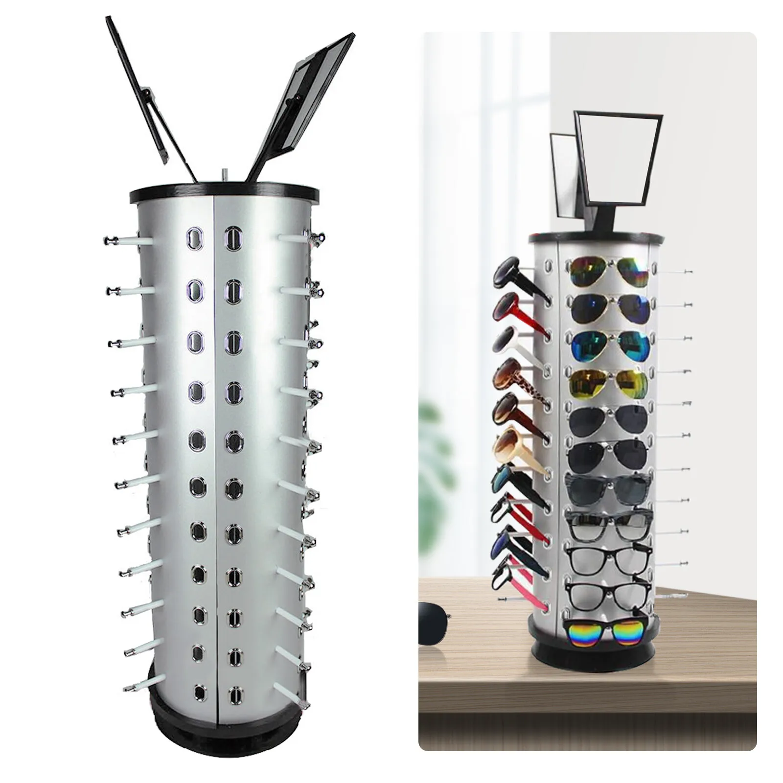 

360 Degree Rotating Glasses Display Stand for Sunglasses and Eyeglasses Holder Rack with Smooth Turning