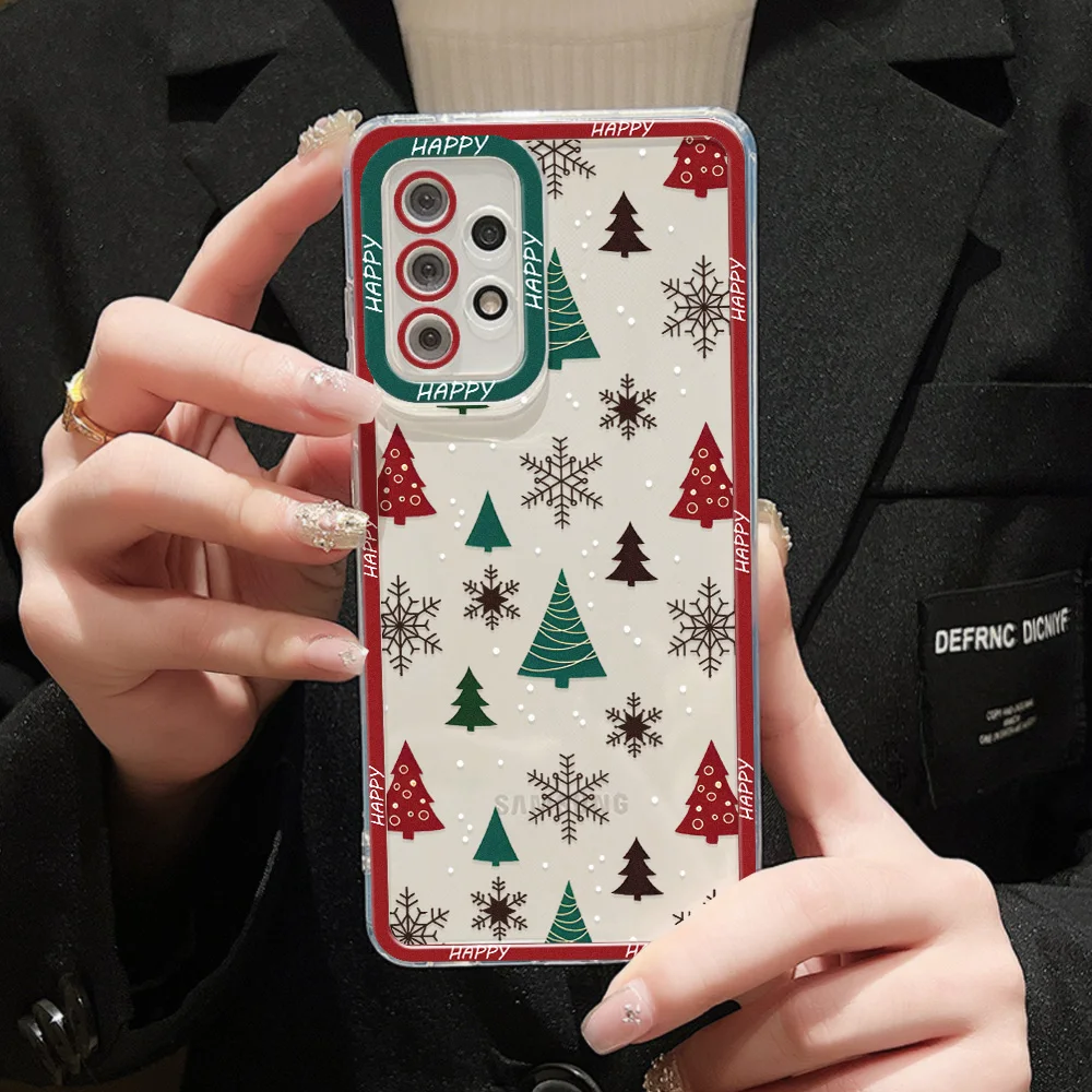 Christmas Case For Samsung A55 5G A54 A53 S24 Ultra S23 S22 S21 S20 FE A35 A34 A33 A32 A15 A14 A13 A05s A12 A52 A51 Soft Funda