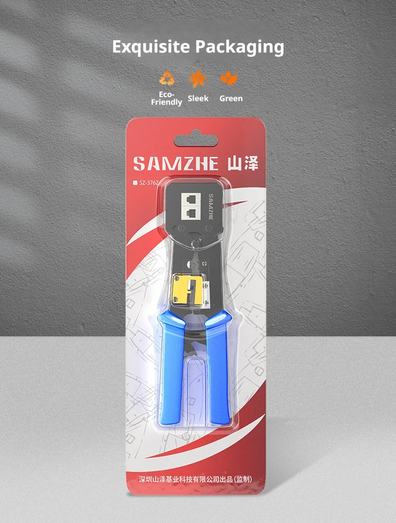 SAMZHE RJ45 Crimpzange Netzwerkwerkzeug RJ12 Cat5 Cat6 8P8C Kabelabisolierzange Presszange Multifunktions-Clip – Detail 13