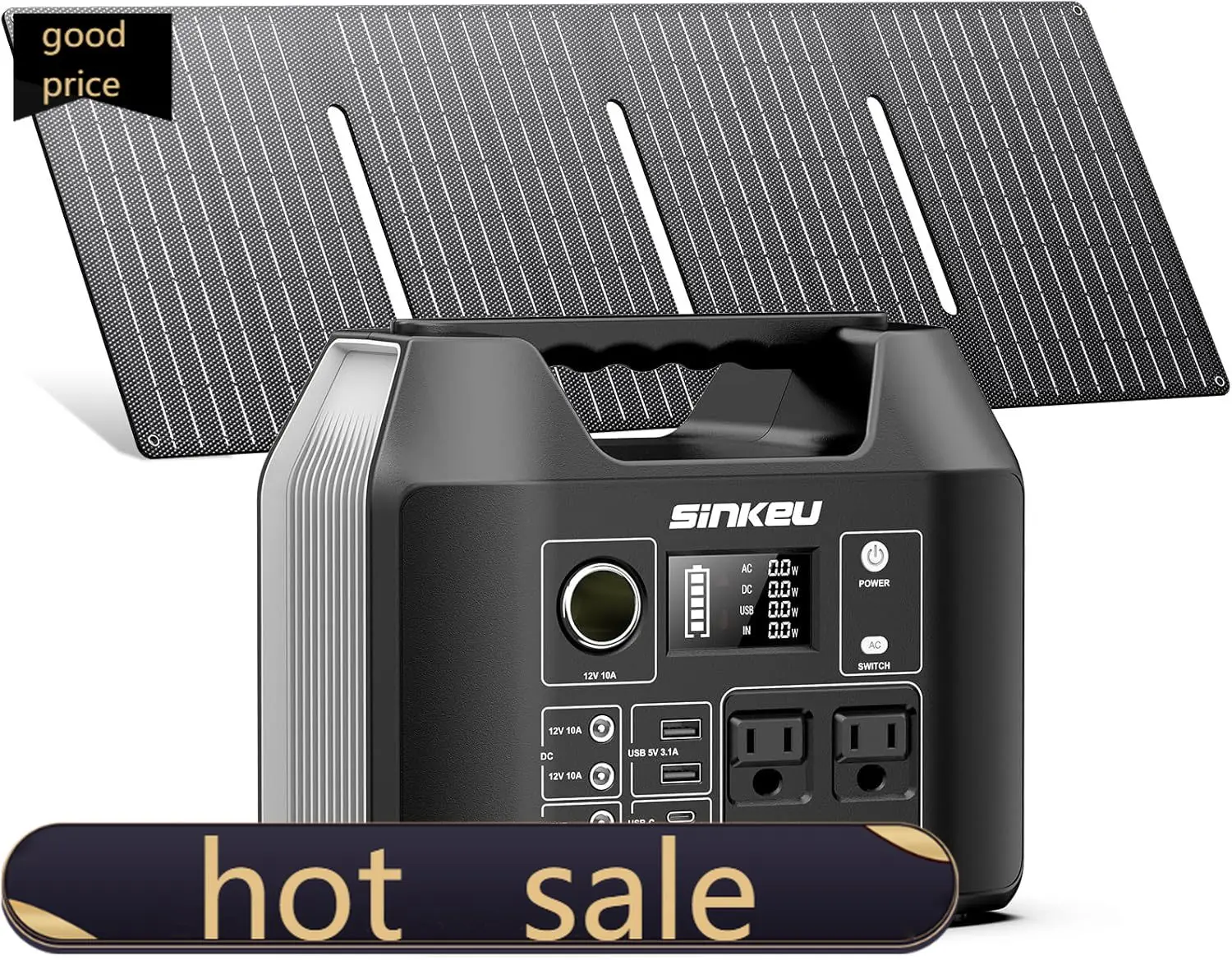 

Solar Generator with Panels Included 300W Portable Power Station with 40W Solar Panel 256Wh 80000mAh LiFePO4 Battery with USB