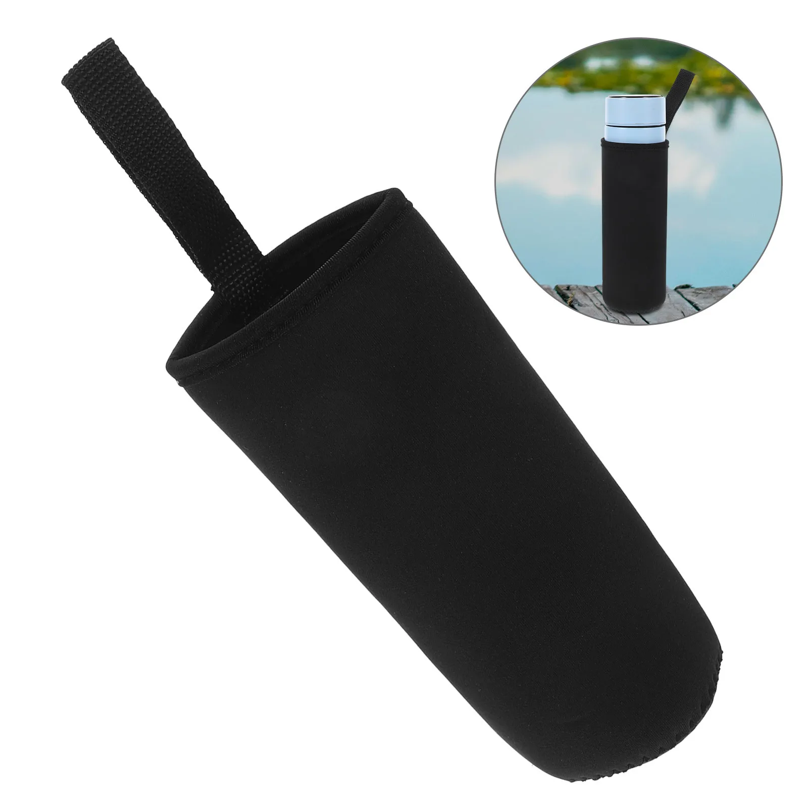 Portabotellas de agua plegable e impermeable de 550 ml, funda aislante, funda reutilizable para tazas, para senderismo, camping y ciclismo al aire libre