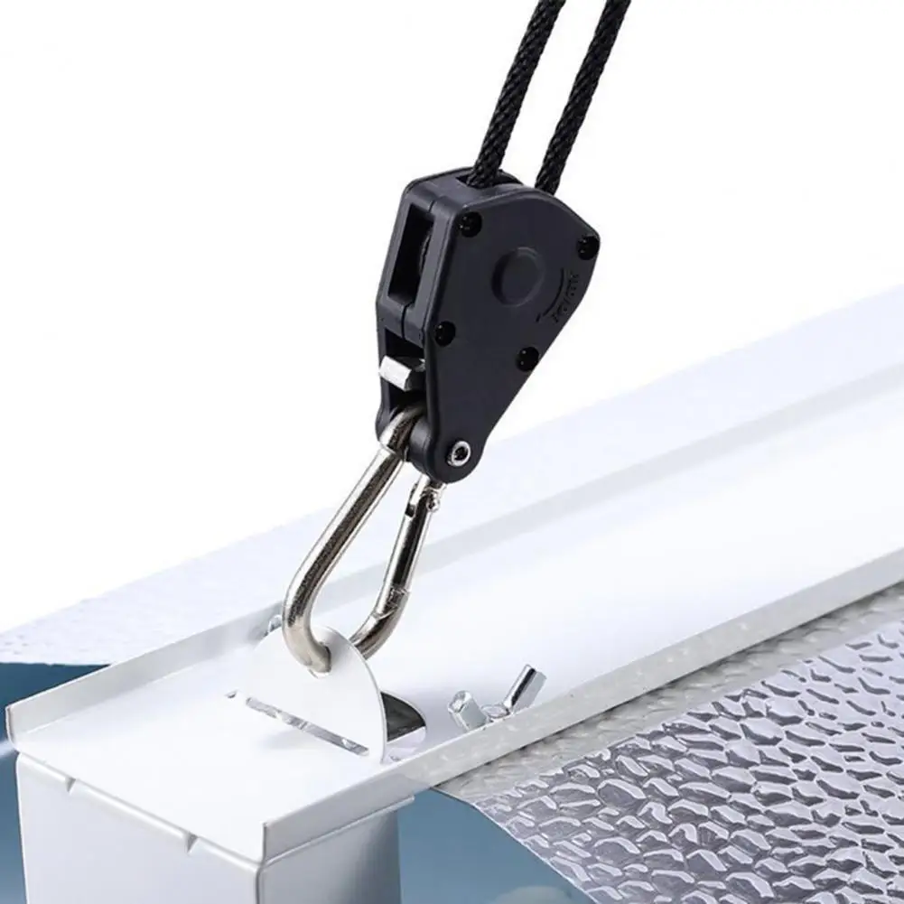 Adjustable Grow Light Hanger Easy Height Adjustment Spring Buckle Quick Release Retractable Rope Hanger Tie Down Ratchet Straps