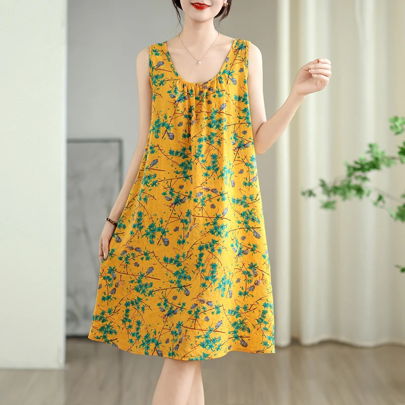 Vestido Largo Hoado de Verano con Estampado de Aodón para Mujer, Vestido Largo de Una Pieza con Cuello en V, ro e Inf...