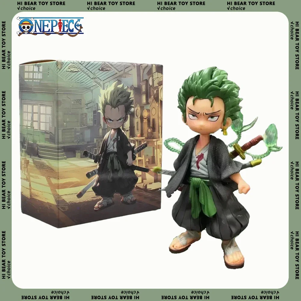 Q Version Roronoa Zoro Figures Manga One Piece Anime Figure 14cm Pvc Zoro Statue Model Collection Ornament Toys Children Gifts