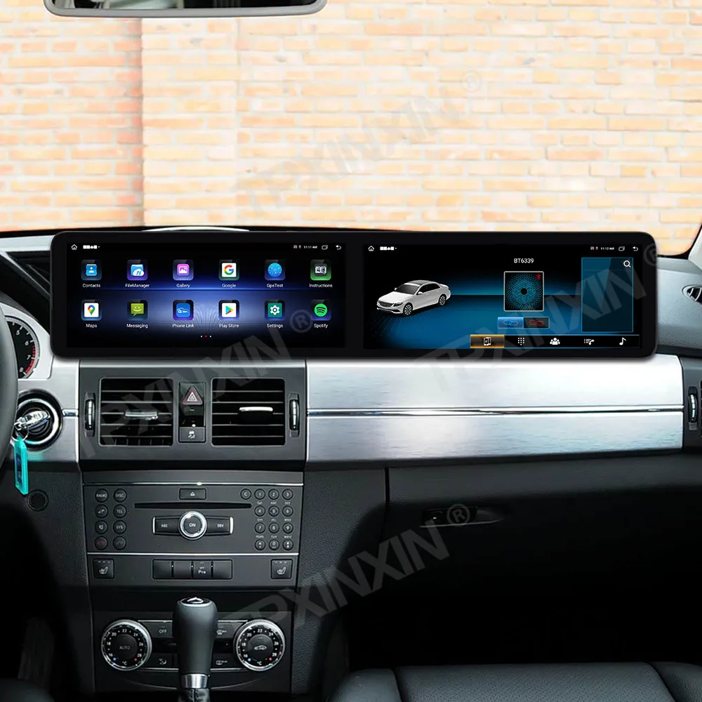 Car Radio Dual 12.3 Inch Screen For Mercedes Benz GLK 2009-2012 CarPlay Android13 Multimedia Player GPS Navigatio Head Unit Auto