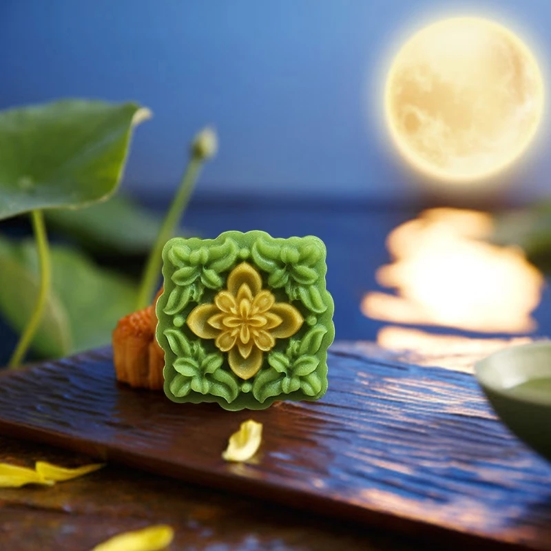 

H7EA пресс-формы для торта с цветком и луной, штампы для печенья, китайский инструмент для украшения торта середины осени, для