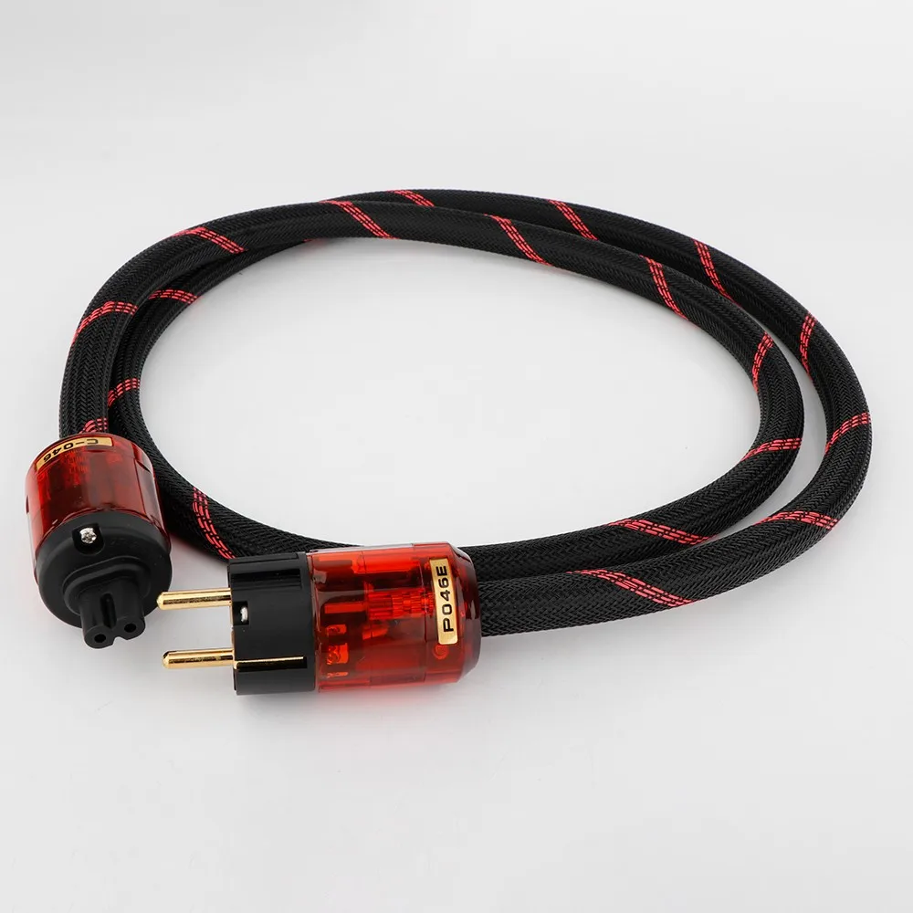 1PC D523 HiFi Audio zasilanie prądem zmiennym kabel, Schuko przewód zasilający, HiFi Audiophile przewód zasilający C7 IEC figurka kobiety 8 przewód