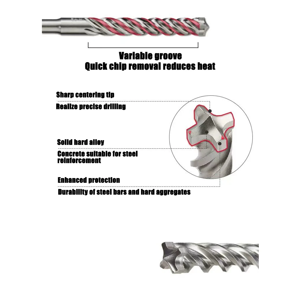 Milwaukee 7-teiliges Bohrer-Set aus legiertem Stahl, Schlagbohrmaschine, Zubehör für Elektrowerkzeuge4932478626 (G3) – Detail 4