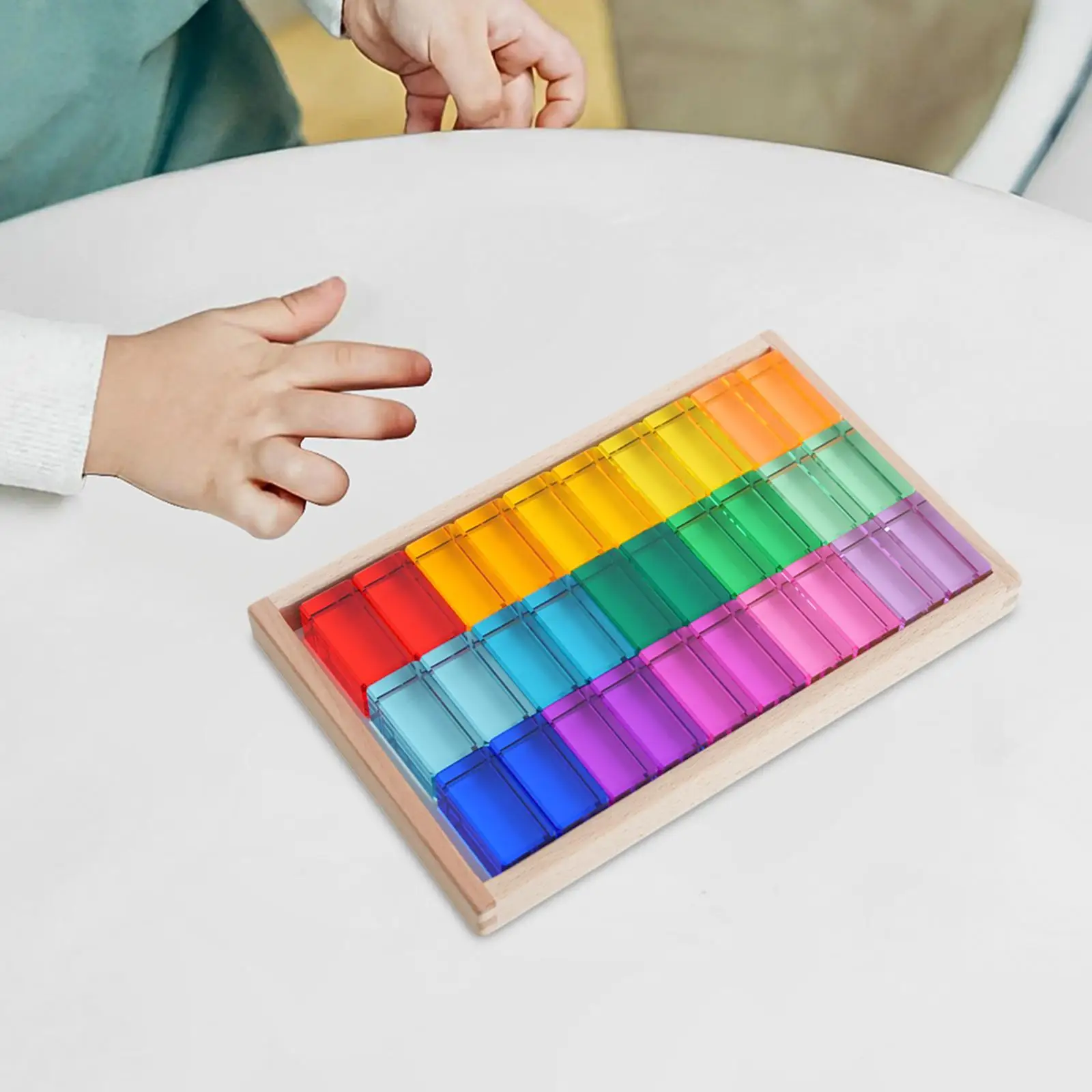 

Набор кубических блоков из 30 предметов, акриловые кубики, сенсорные обучающие игрушки, игрушка Монтессори