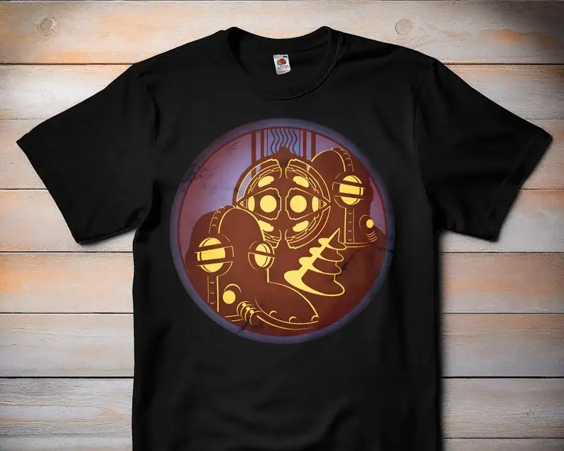 

Футболка Big Daddies-Bioshock-классическая игровая футболка, Ретро стиль, игровая футболка, подарок для геймера-футболка FPS