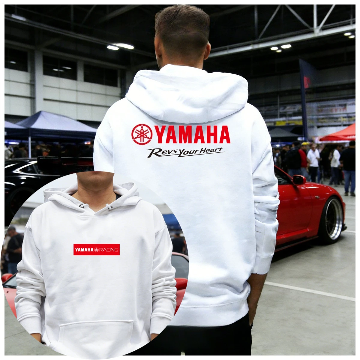 Sudadera con Capucha para Hombre Yamaha, Estilo Motociclista, Moderna, Casual, Clásica y a la Moda, Estilo Urbano, Puños Acanalados, Clásica