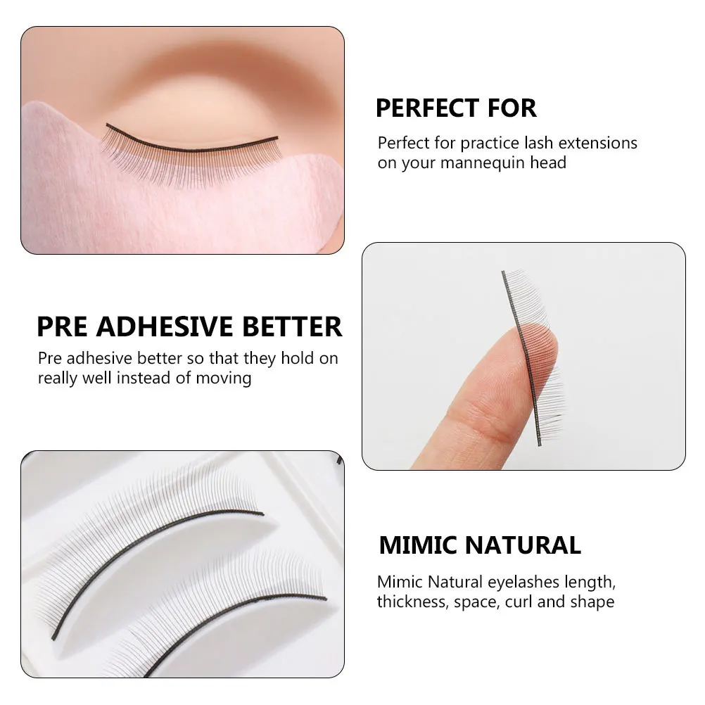 

10Pairs False Eyelashes Practice Lashes Training Eyelash Strips Simulation Eyelash Extensions Supplies Natural Mimic Practice