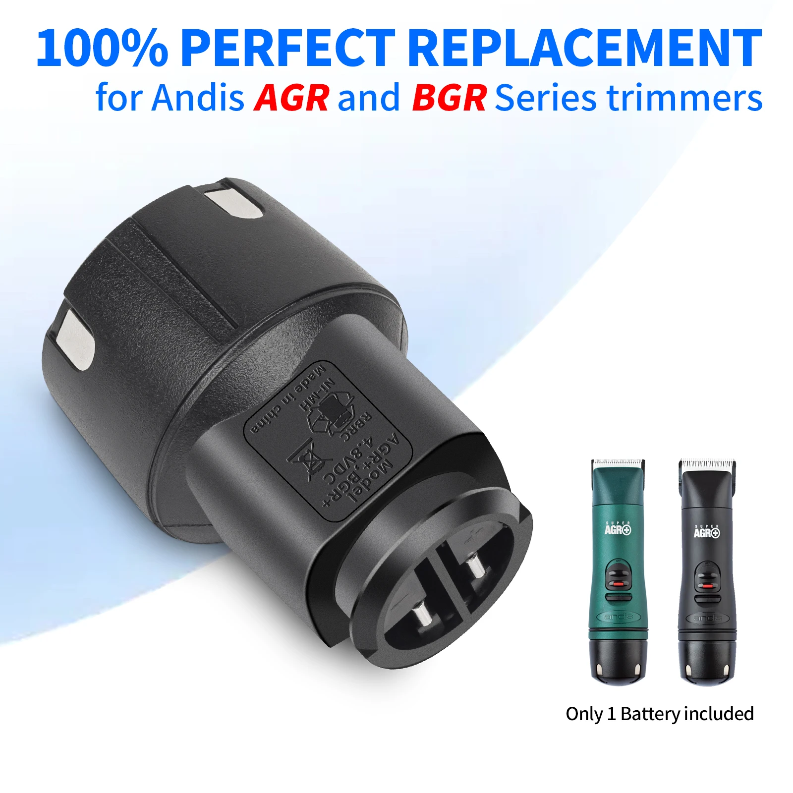 

Andis Clipper Battery 4.8V 2200mAh for AGR+, BGR+ & PowerGroom Series