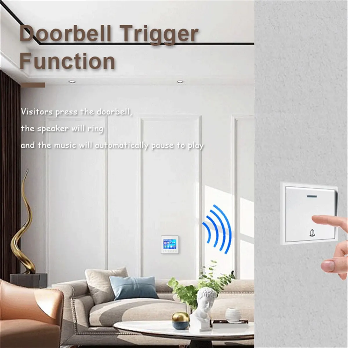 Portable Home New Bluetooth 2.8 HD Screen Wall Amplifier Music Center Sound System TV Tablet Smart Digital Stereo FM(Bla