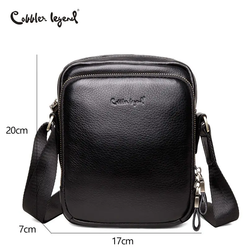 Cobbler Legend Genuine Leather Men Bags Soft Leather Shoulder Crossbody Bags Casual Men Leather Bag