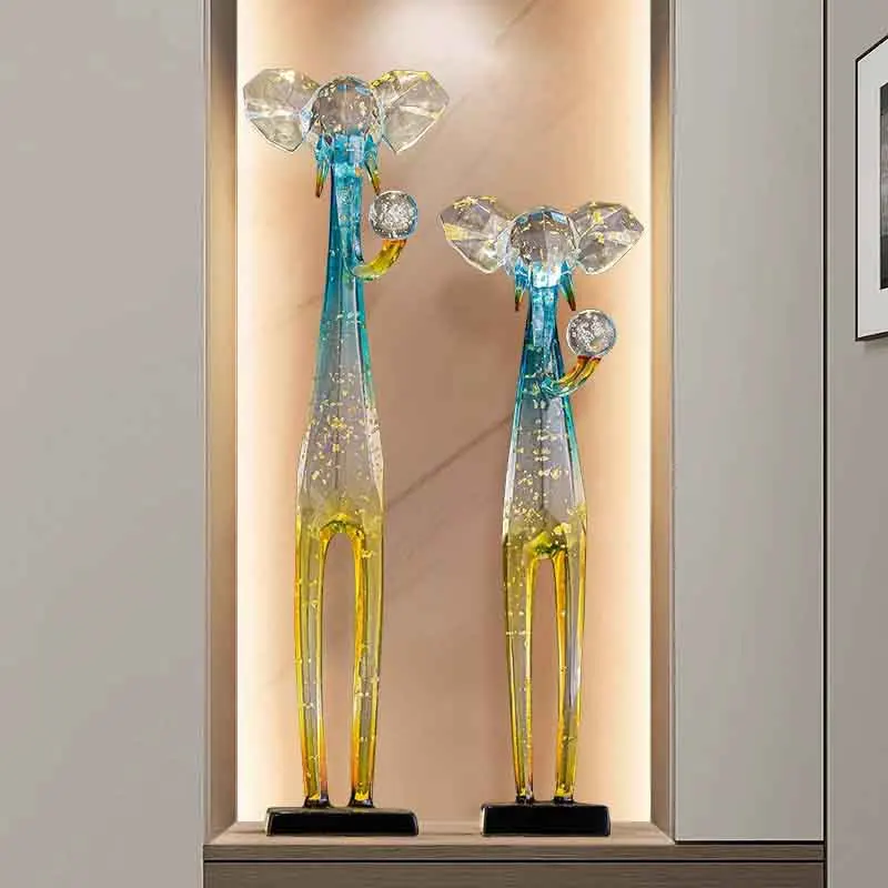 Elephant Sculpture Ornament, Abstract Crafts Statues,Creative Artwork Desktop Decoration, Room Decor, Luxury Gifts, Customized