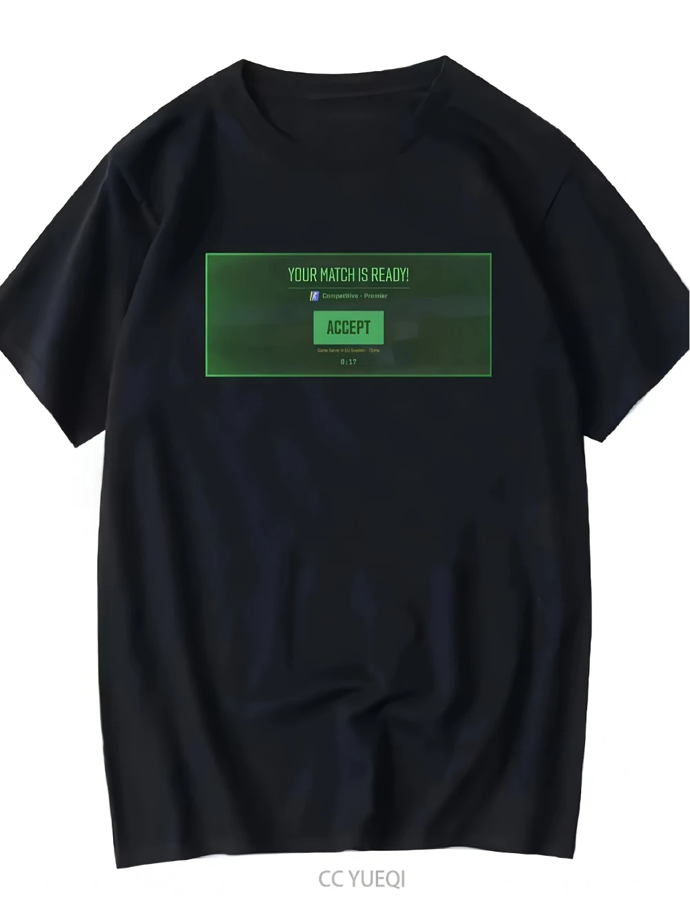 Men's Retro CS2 Game Ready Gaming T-Shirt - Your Game is Ready Loading Screen Design Summer Couple Pure Cotton Loose Streetwear
