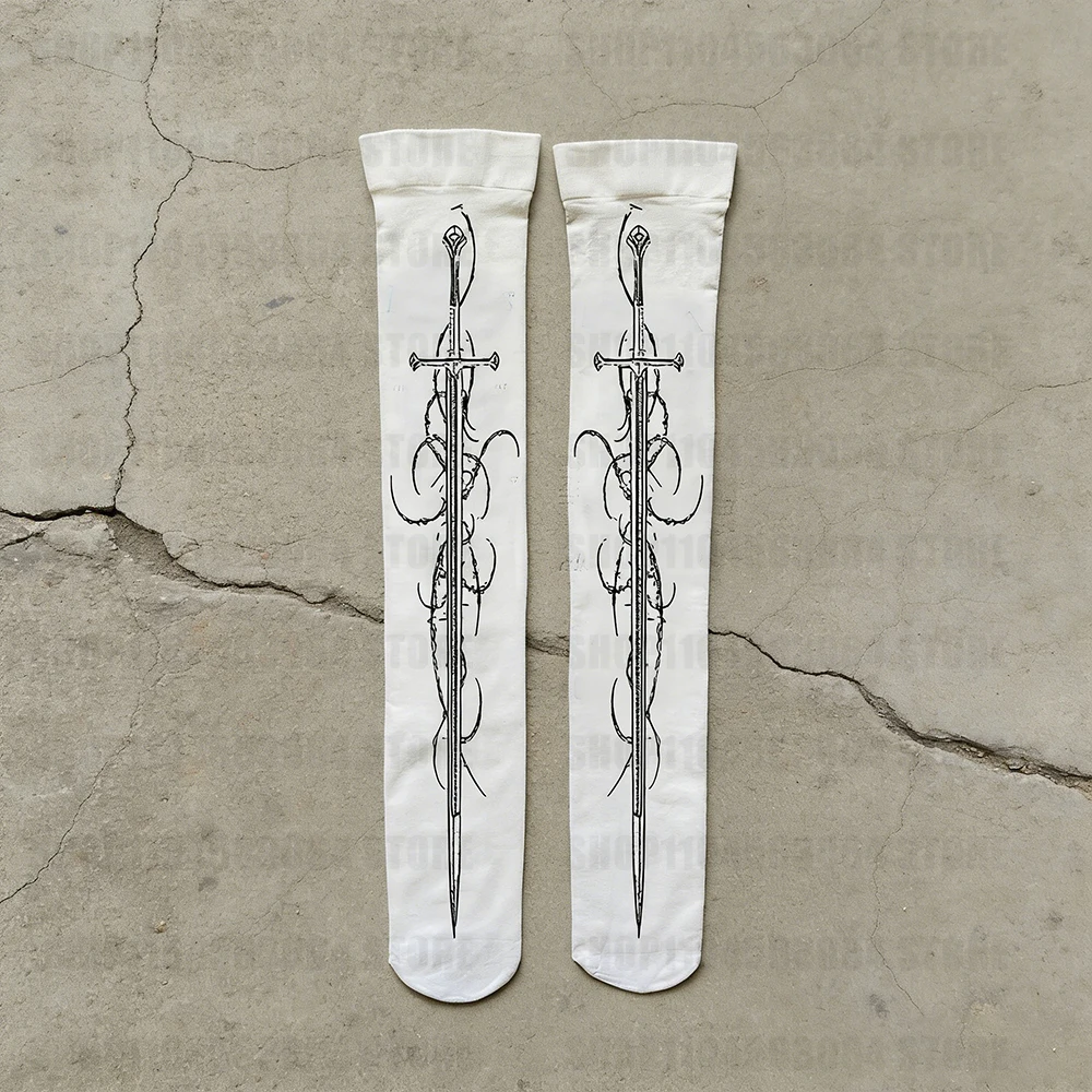 

Knee over socks for summer and spring, fashionable and casual women's American style y2k, fashionable and personalized slim fit