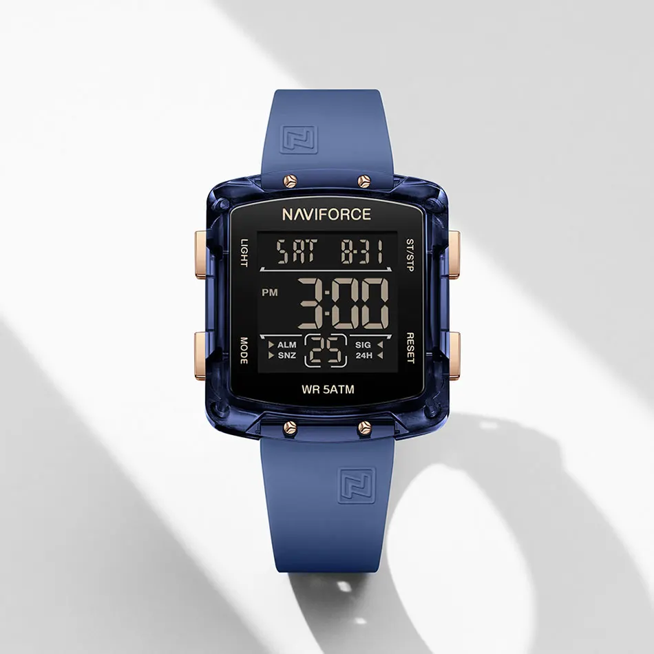 NAVIFORCE Fashion Digital Watches Women Sports Watch Waterproof 50M Square Electronics Digital Watches LCD Women's Wristwatch