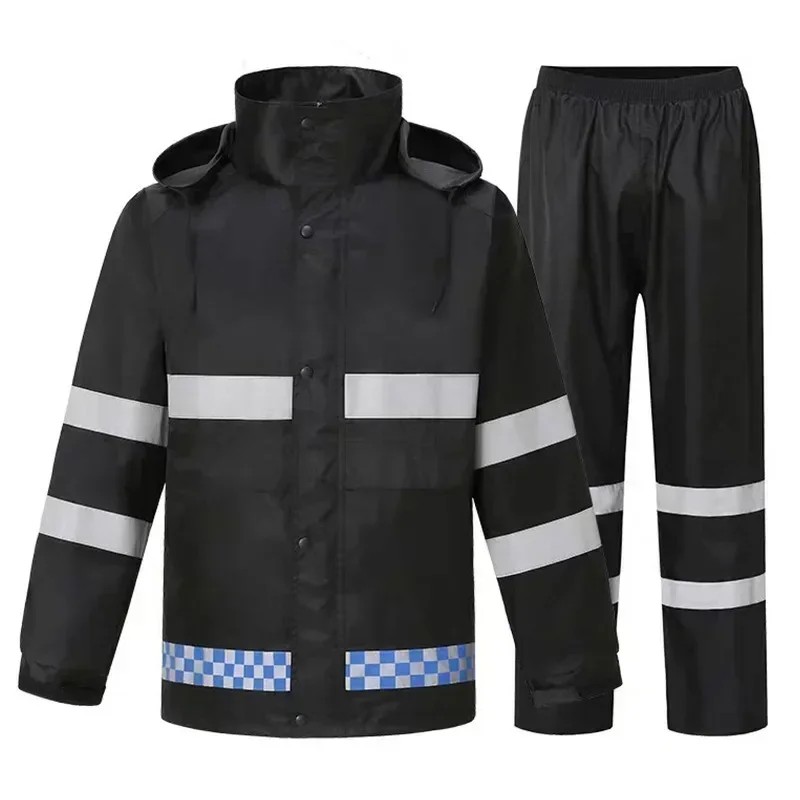 Reflecterende regenjas Regenbroek Pak Verkeer Sanitaire Patrouille Split Veiligheid Waterdichte poncho Regenregenjas Poncho Heren Dames