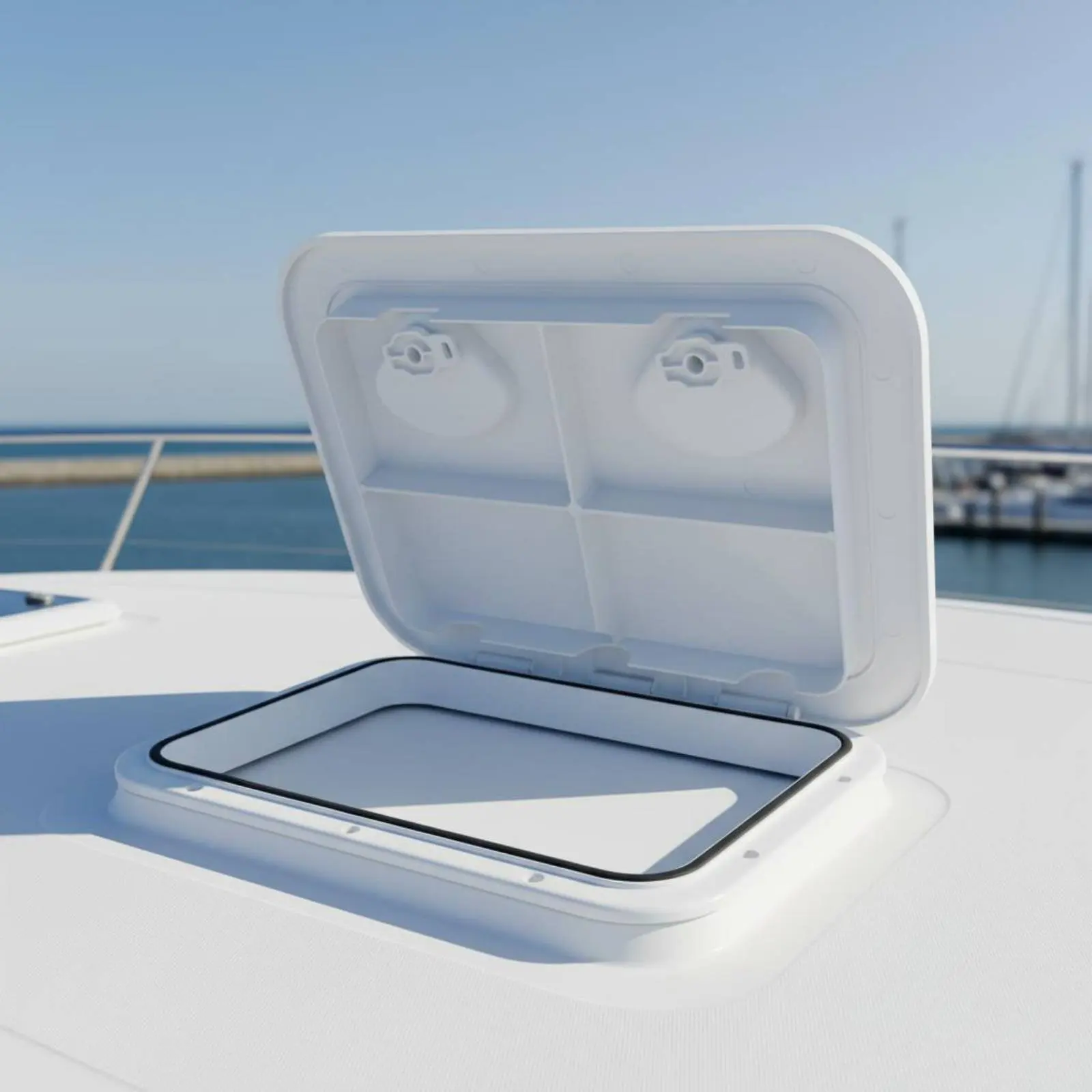 Marine Deck Entry Hatch Anti-Aging ABS Plastic Hatch Cover Weatherproof Corrosion-Resistant for Yacht, Speedboat
