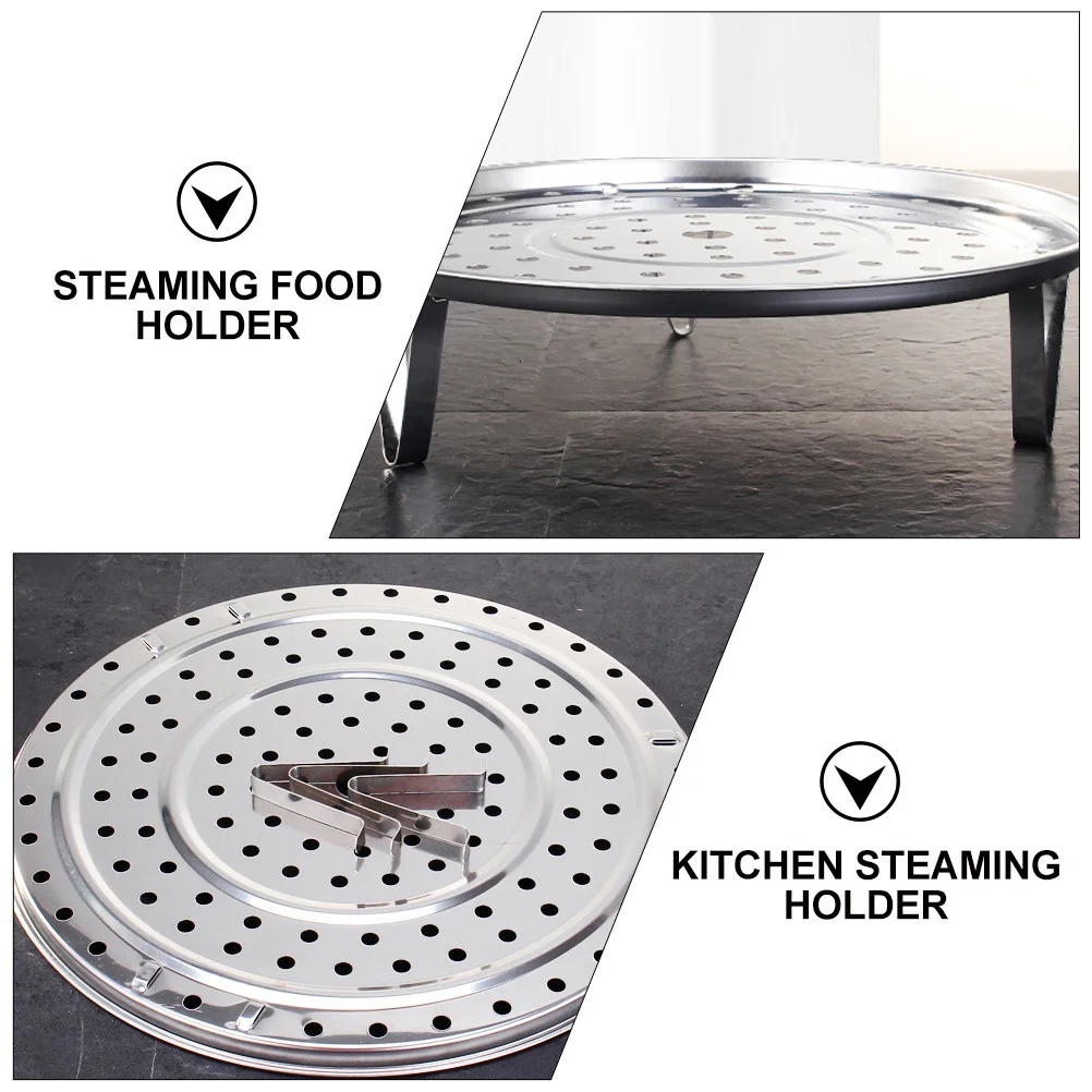 

2Pcs Stainless Steel Steaming Racks Detachable Heat Resistant Food Steaming Stands Kitchen Steam Holders Home Kitchen Steam Rack
