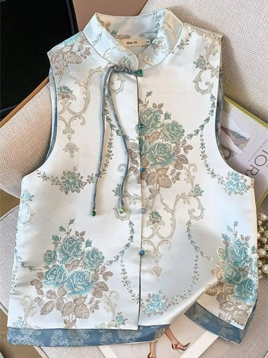 

Осенний китайский жилет-накидка для женщин, модный национальный костюм в стиле Тан, новый, удлиненный, прочее...