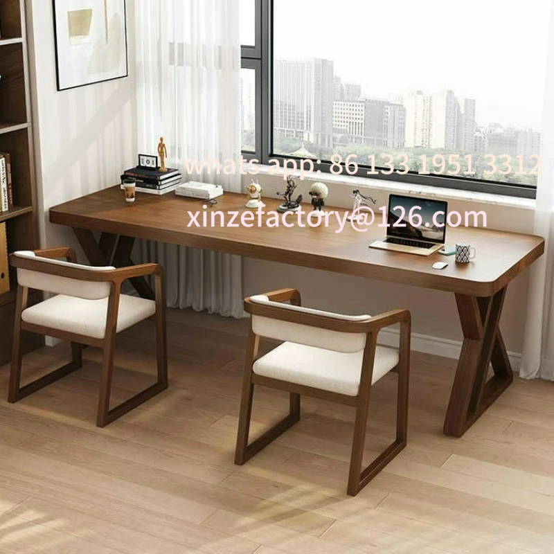 Customizable All Solid Wood Long Desk Household Wall Narrow Table Double Study Workbench