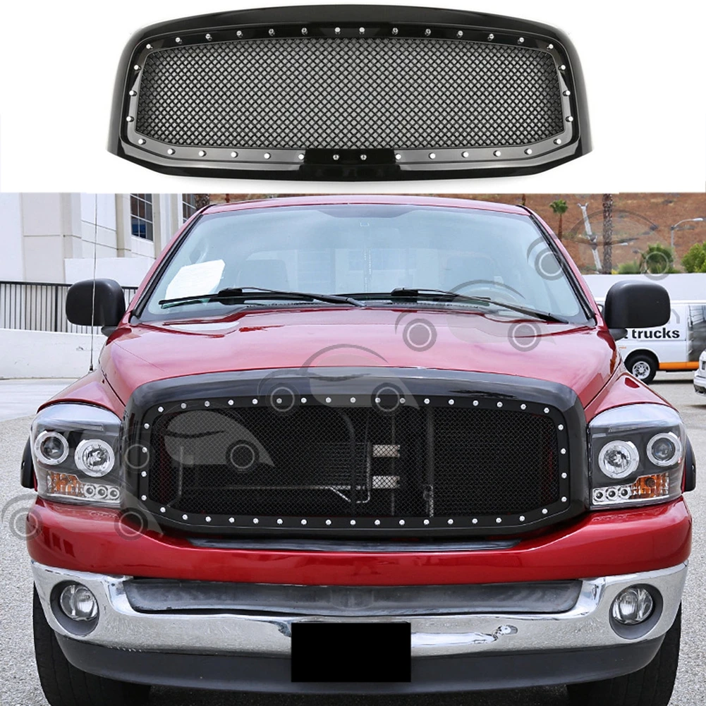 

Car Front Racing Honeycomb Bumper Bolt Mesh Upper Hood Grilles For Dodge Ram 1500 2006 2007 2008