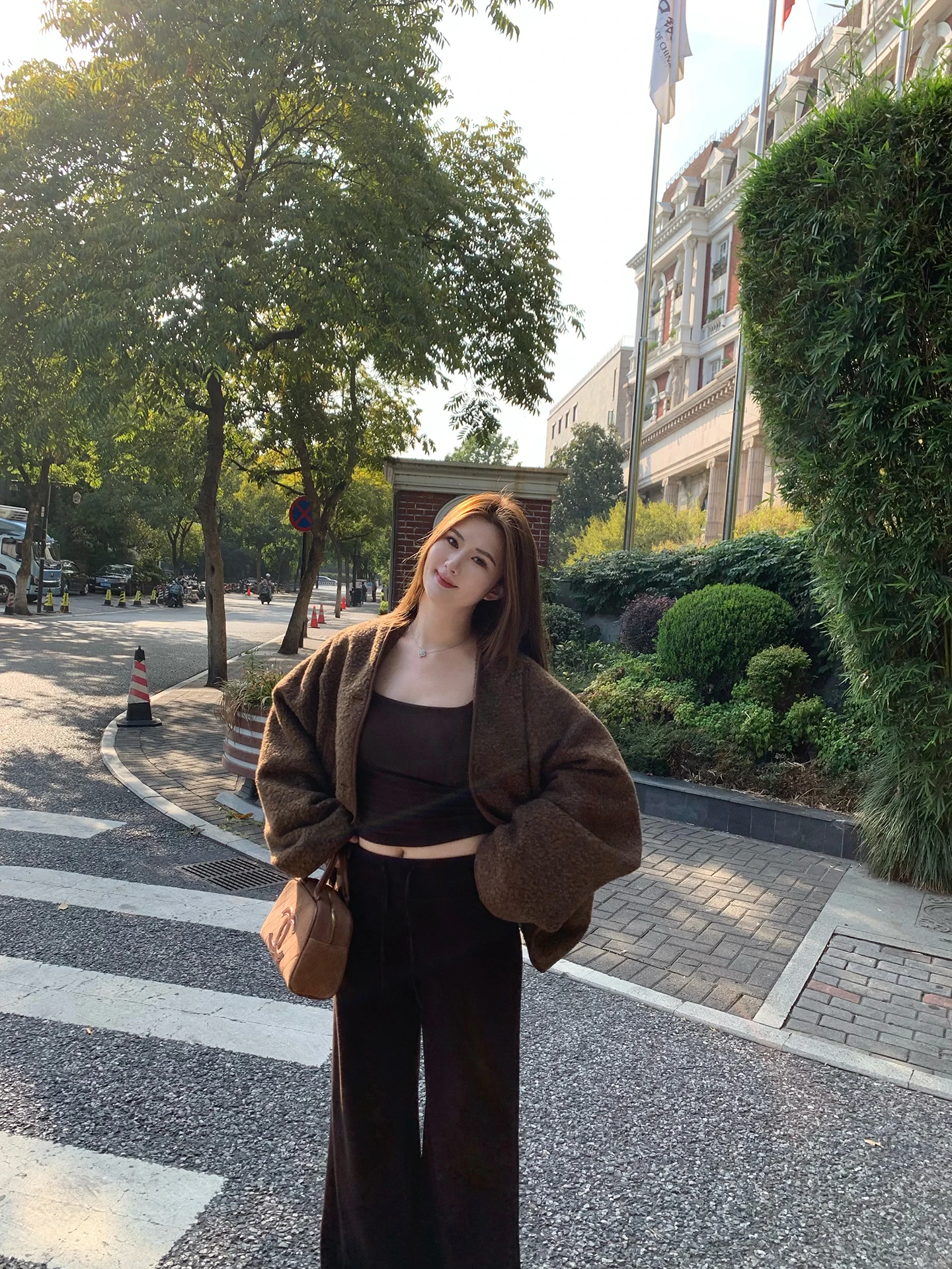 

ChubbyGirl ort Plu Coat with Hair Loose Casual Sle Women's Outerwear Polyester Cotton Wool Blend Meat Concealing