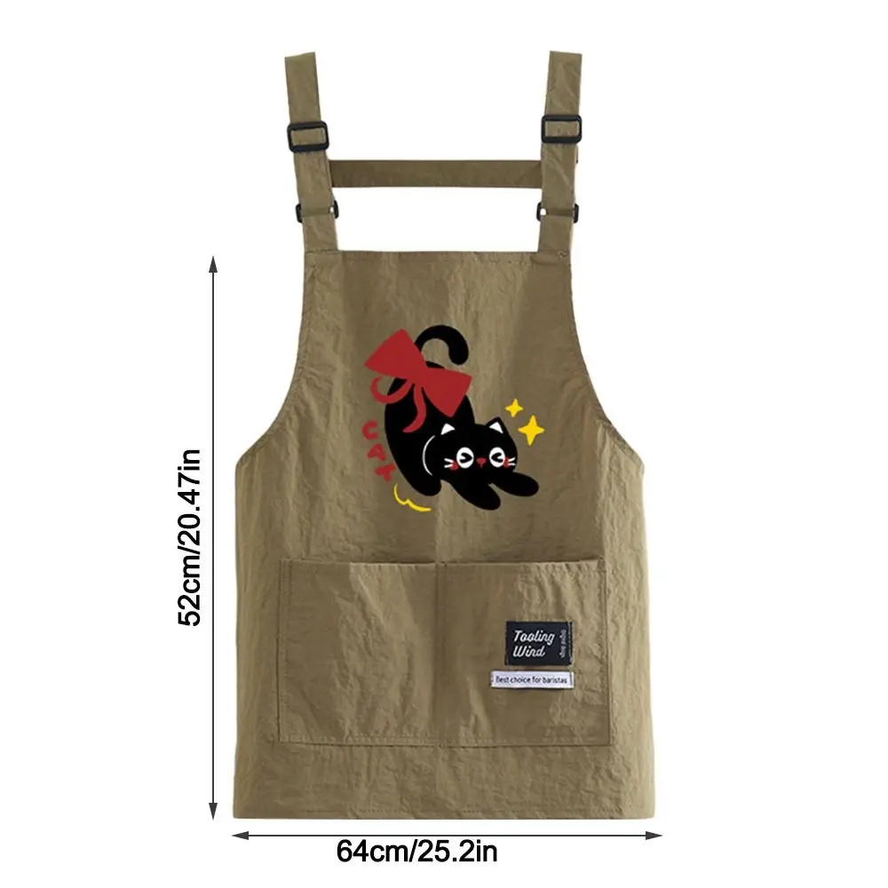 Portable Cartoon Kitchen Apron Adjustable Waterproof Chef Apron Sleeveless Oil-proof Cooking Smock for Home Kitchen