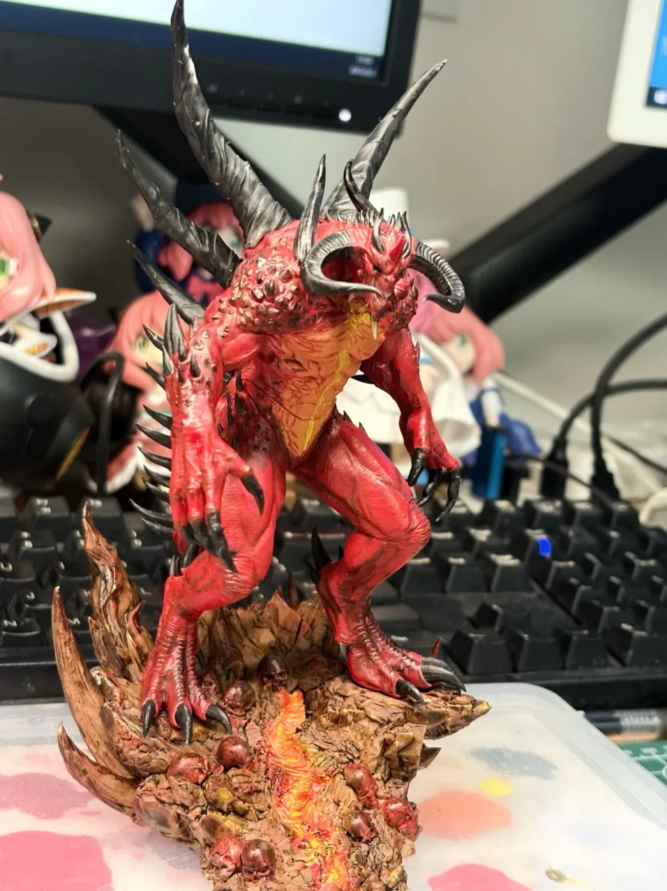 1PC Hell Demon Lord Diablo 3D High-precision Resin Printed Model Split Parts for White Model Kits DIY Coloring Self-assembly view 5