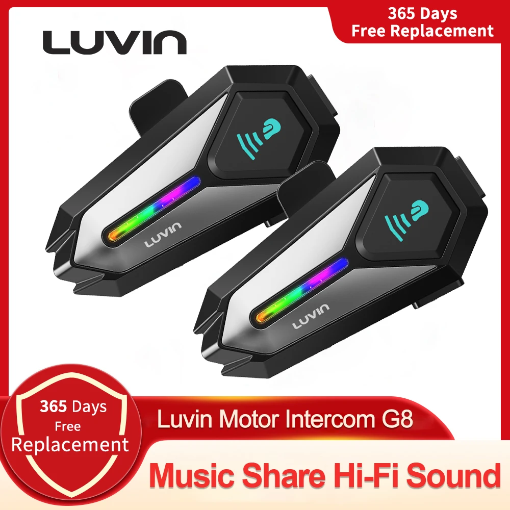 

Luvin G8 Motorcycle Helmet Bluetooth Intercom Headset Waterproof Wireless Interphone Intercomunicador Handsfree Call Headphone