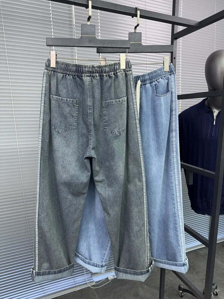 Svip Men's Summer Lightweight Breathable Casual Straight Leg Jeans Loose Fit Stripe Pattern Pampa& Brand