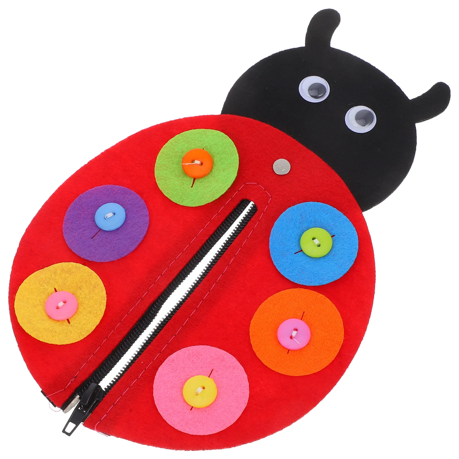 1Pcs Ladybird Zipper Learning Tool for Kids Fine Motor Skills Development Wall Decal Classroom Kindergarten Teaching Equipment