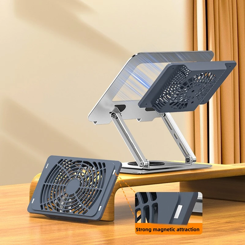 Rotating Laptop Cooling Rack with Fan, Elevated Cooling Base for Tablet, Suitable for Laptop and Tablet Stands