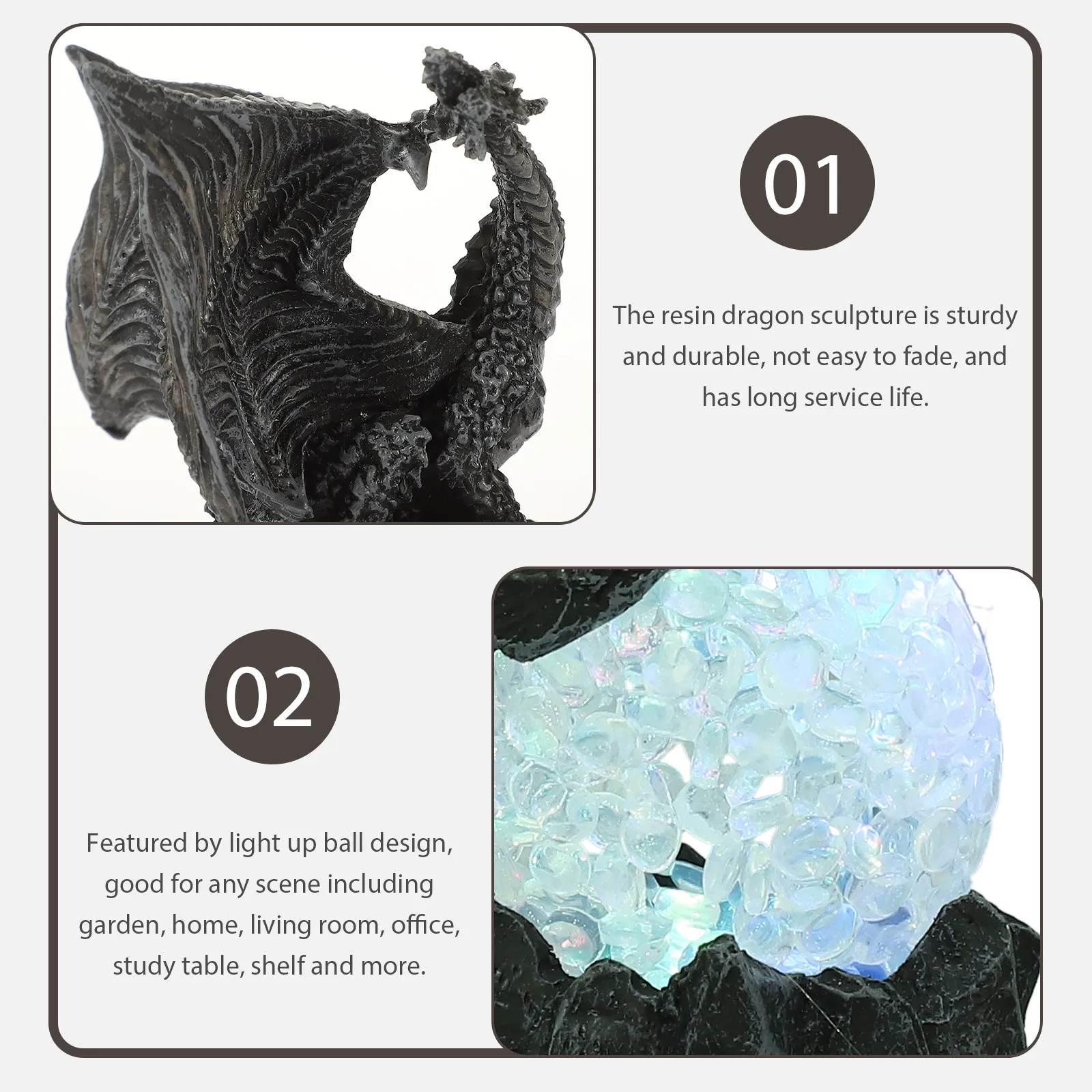 

Lifelike Halloween Resin Craft Sturdy Desktop Statue Home Garden Gothic Artwork Resin Crafts Dragon Decoration Halloween Dragon