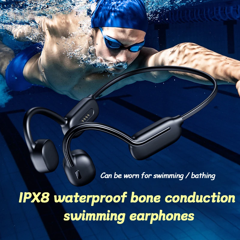 

For XIAOMI Swimming Bone Conduction Earphones Bluetooth Wireless IPX8 Waterproof 32GB MP3 Player Hifi Headphone with Mic Headset