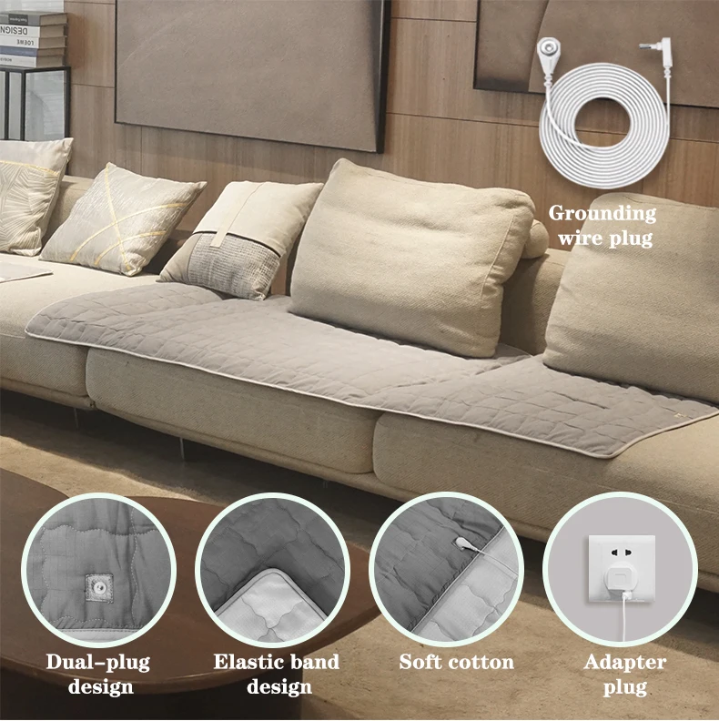 

Sleep better Earthed Plush Silver Bed Pad seat pad 46*46 cm connect to the Earth Sofa cushion with grounding cord