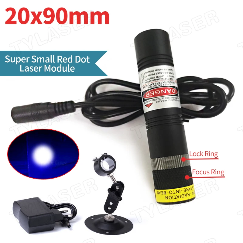 

Focusable 20x90mm Glass Lens 830nm 50mW 100mW 200mW Super Small Infrared Dot Laser Round Spot&Point Long Distance Laser Module