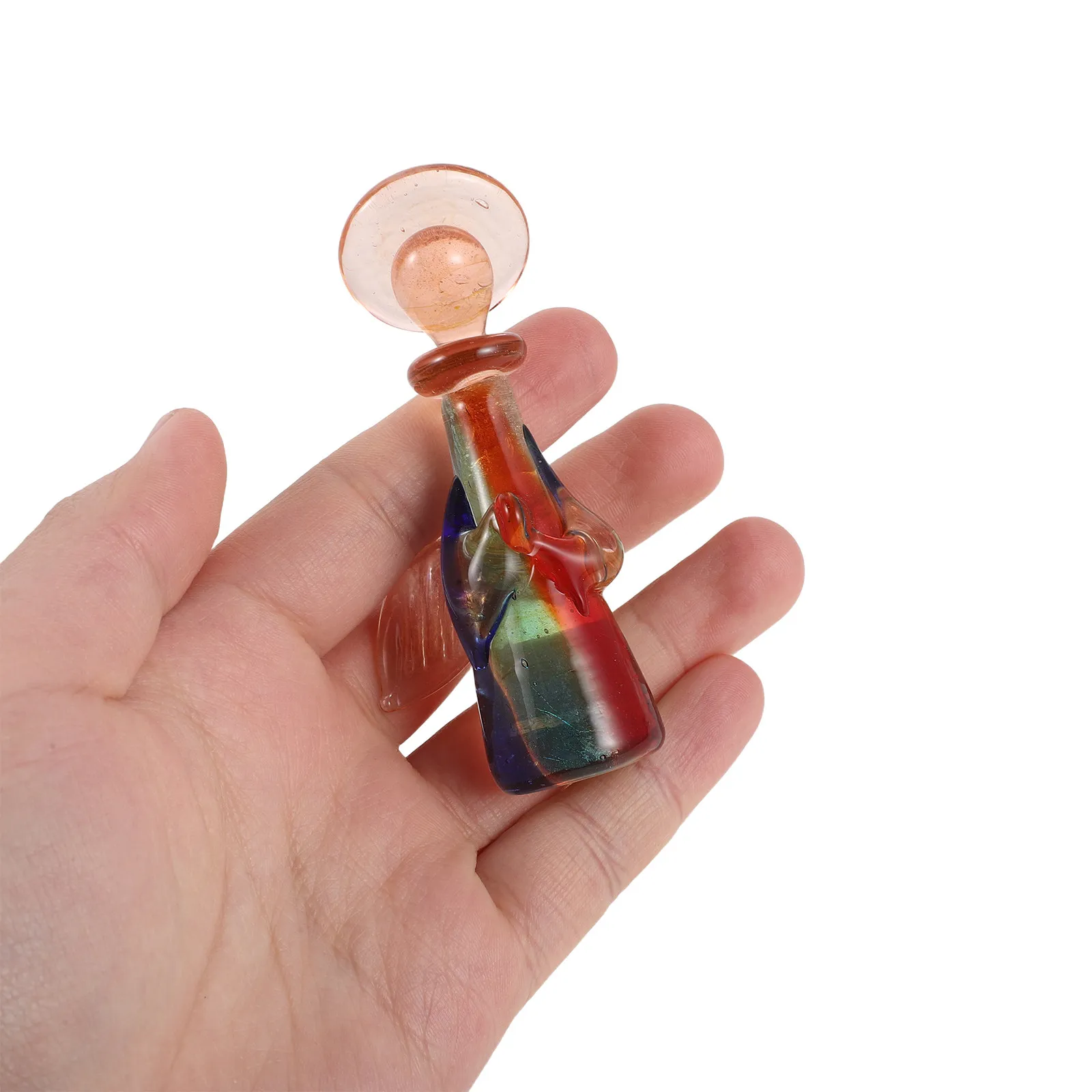 

Glass Colorful Angel Mini Sculpture Decorative Ornament for Desktop Shelf Table Ornament Memorial Healing Artwork