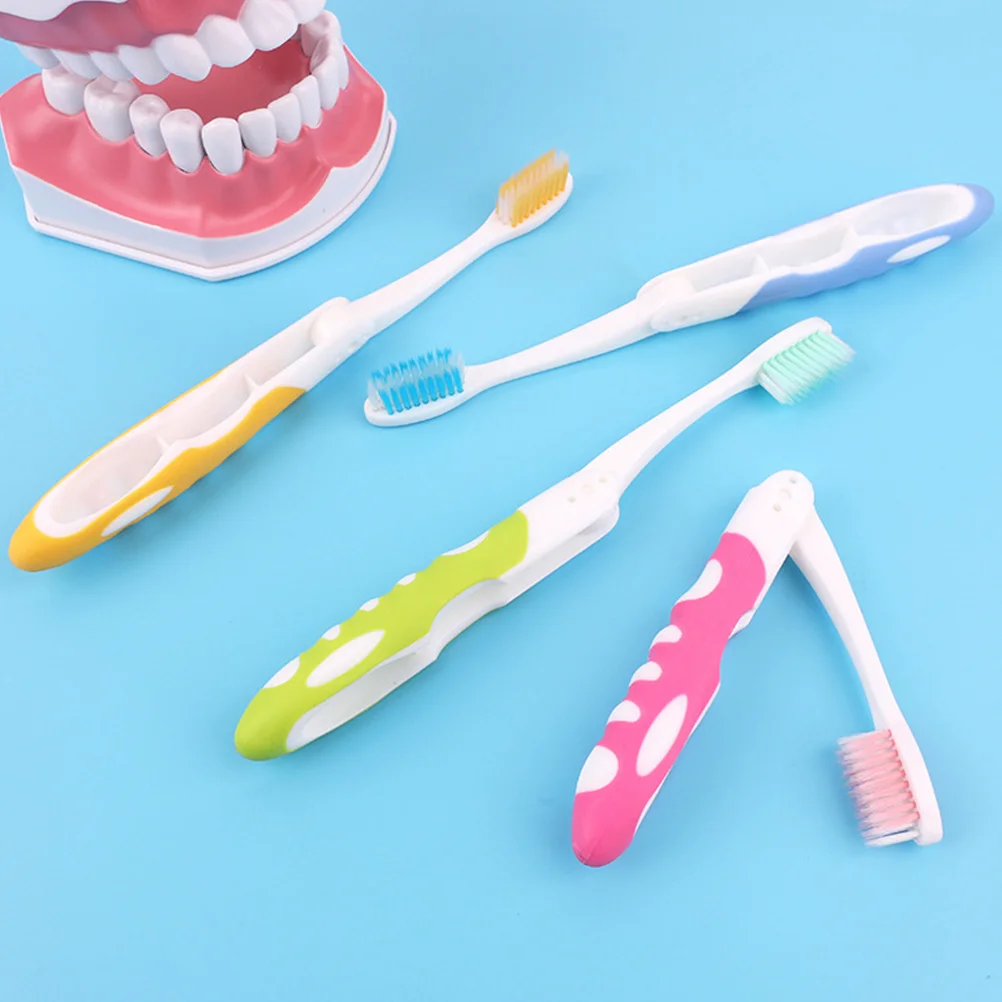 

8Pcs Travel Toothbrush Foldable Design Premium PP Material Long Handle Ergonomic Anti-Slip Bristle Toothbrushes for Adults Oral