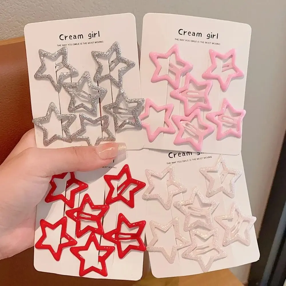 

Набор из 6 заколок для волос в виде блестящих звездочек для девочек, милые разноцветные заколки-зажимы BB, аксессуары для волос для детей и женщин