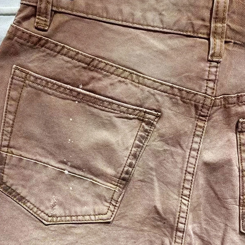 Hip-Hop Streetwear Men's Denim Shorts Summer Fashion Khaki Graffiti Scratches Biker Loose Straight Short Jeans Korean Clothes view 5