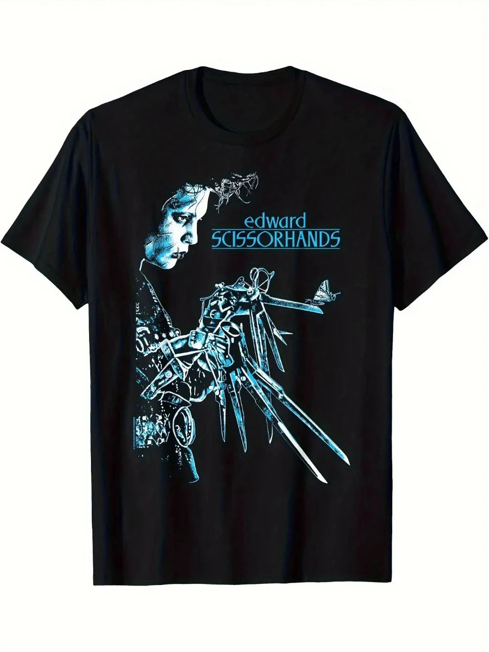 تي شيرت رجالي من فيلم إدوارد سكيسورهاندز تي شيرت برسومات تيم مع تصميم يد إدوارد - قميص تنكري للهالوين القوطي