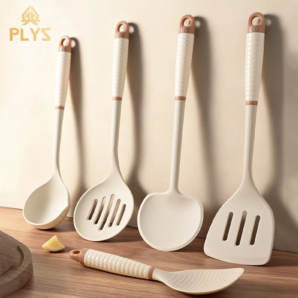 Silicone Kitchen Utensil Set Non-Stick Cooking Tools with Heat Resistant Spatula Turner Ladle Kitchen Gadgets for Home Cooking