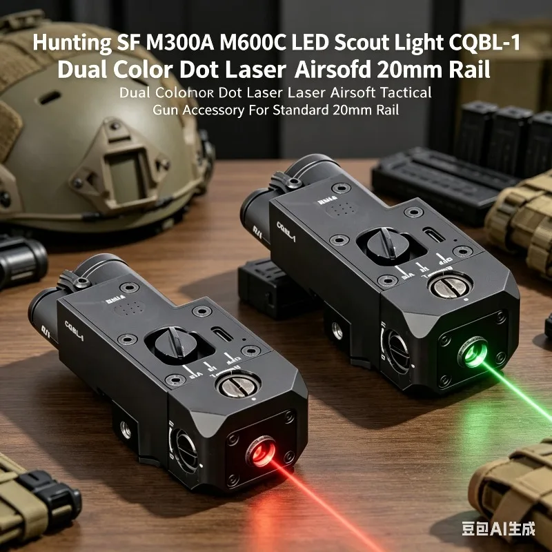 エアソフトモデル-sf-m300a-m600c-led-ランプ-cqbl-1-デュアルカラードットレーザー戦術フィッティング-20-ミリメートル標準レールブラケット用