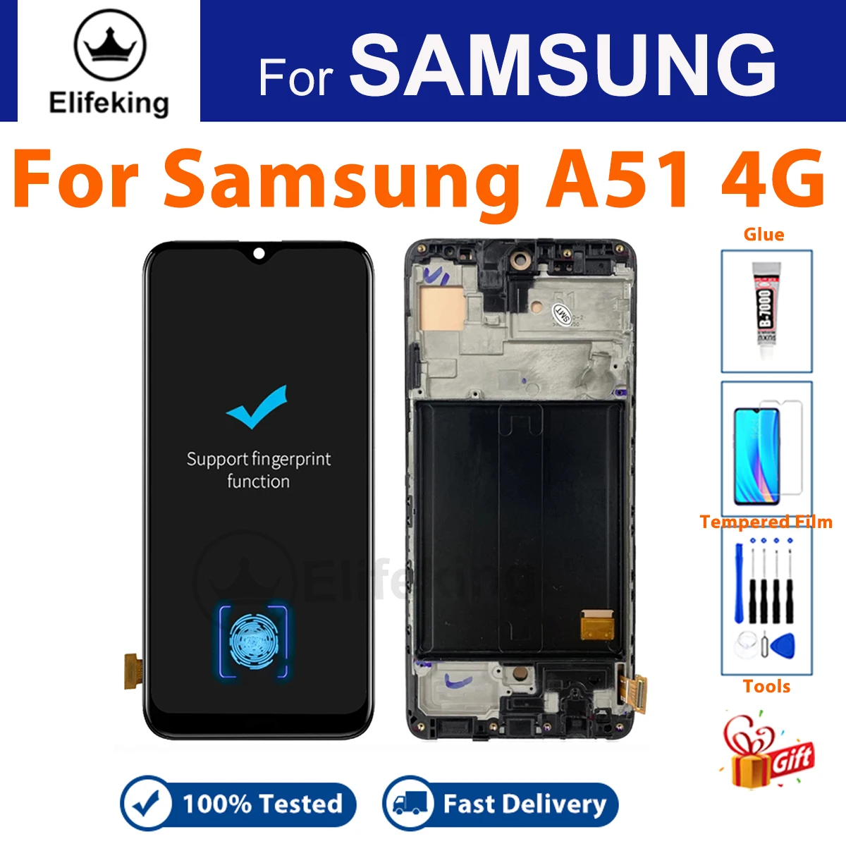 

Экран 6,5 ''для Samsung Galaxy A51, ЖК-дисплей A515 A515F A515F/DS, сенсорный экран с рамкой, новый дигитайзер в сборе, замена