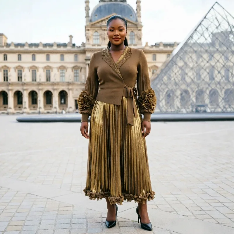 

2026 New Miyake Pleated Dresses Plisse Loose Wrinkled Plus Size Pleats Dress Fashion Ruffled Elegant Fold Skirt Women Clothing