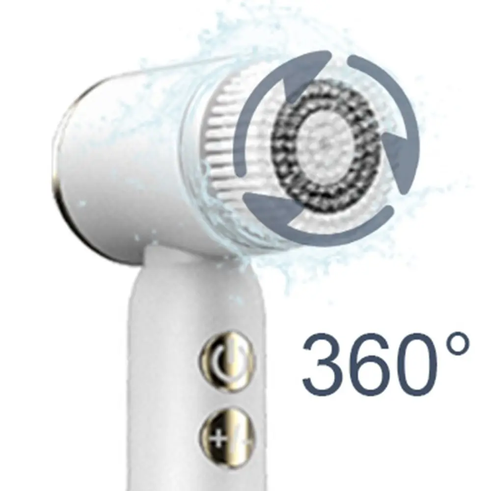 Escova elétrica de limpeza facial 6 em 1, rotação 360, compressa quente e fria, purificador facial ultrassônico, ipx6, à prova d'água, display led